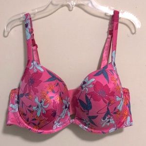 Cacique Floral Bra Underwire Pink SZ 42C